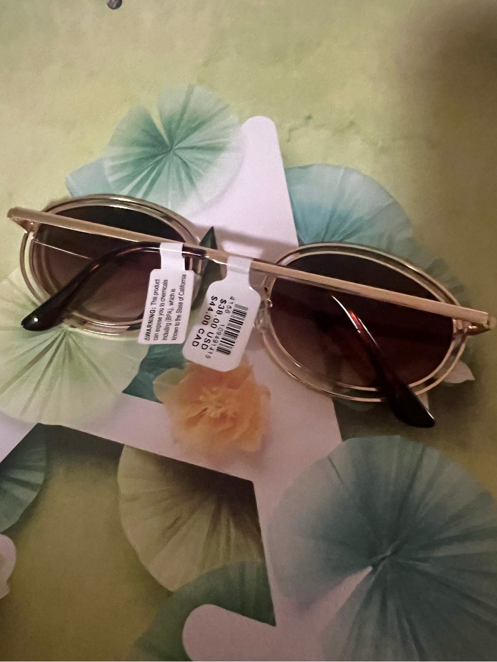 Anthropologie I-SEA Oval Rim Sunglasses - NWT - Gold - Picture 5 of 16